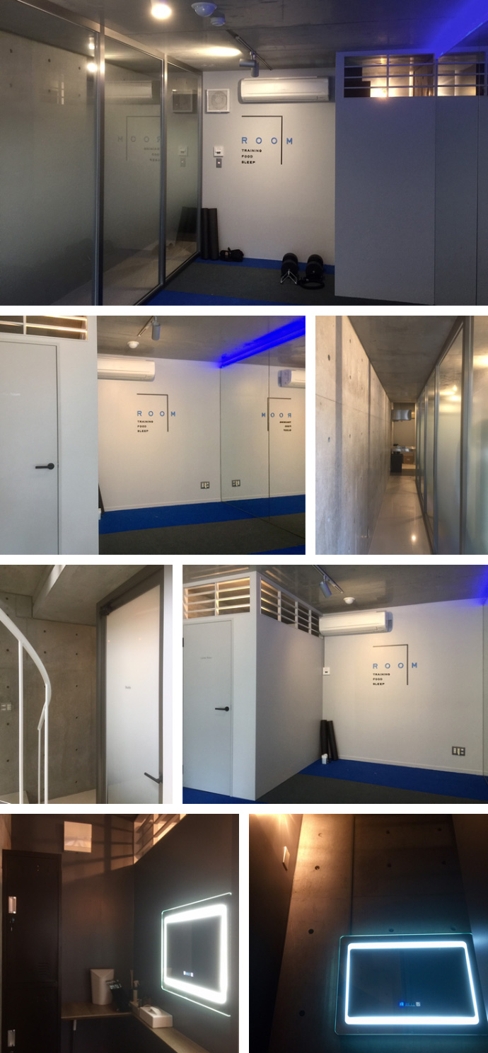 インダストリアル風の内装のパーソナルジム事例